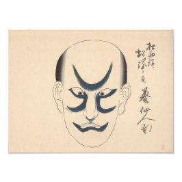 日本 – 歌舞伎伝統的 – 青 –  フォトプリント           