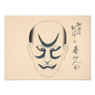 日本 – 歌舞伎伝統的 – 青 – フォトプリント