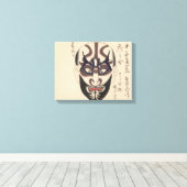 日本 – 歌舞伎伝統的 – 黒 –  キャンバスプリント (インサイチュ (ウッドフロア))