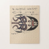 日本 – 歌舞伎伝統的 – 黒 –  ジグソーパズル (縦)