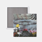 日本、神奈川県、鎌倉。花 マグネット (正面/裏面)