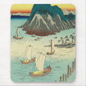 日本 舞阪: ヴィンテージ 浮世絵 木版画 マウスパッド (正面)