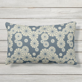 日本.青いフローラの花 アウトドアクッション
