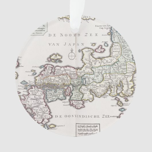 日本| 1769年の旧式な地図 オーナメント (正面)