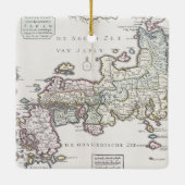 日本| 1769年の旧式な地図 セラミックオーナメント (裏面)