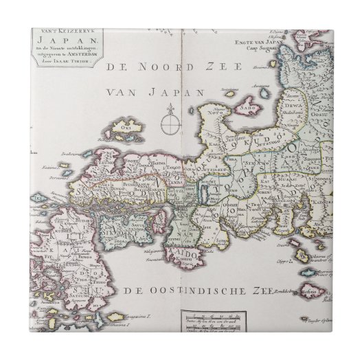 日本| 1769年の旧式な地図 タイル (正面)