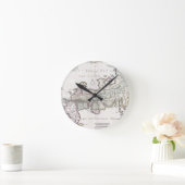 日本| 1769年の旧式な地図 ラウンド壁時計 (ホーム)