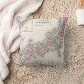 日本(1855年)のヴィンテージの地図 クッション (ブランケット)