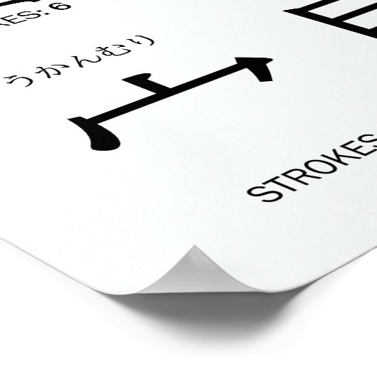 日本 | 20漢字の中でも最も一般的な漢字のラジカル ポスター (角)