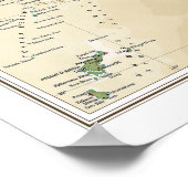 "日本: 2012/today – 詳細アンティークスタイルマップ ポスター (角)