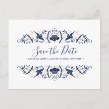 日本 | Crested Ibis Blue Wedding日付を保存