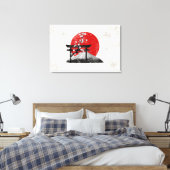 日本ID153の国旗と記号 キャンバスプリント (インサイチュ (寝室))