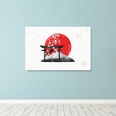 日本ID153の国旗と記号 キャンバスプリント (インサイチュ (ウッドフロア))