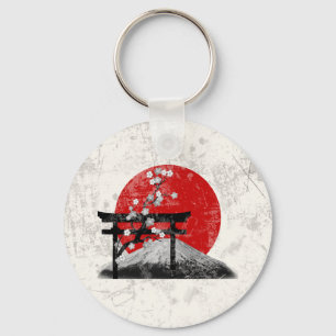 日本ID153の国旗と記号 キーホルダー