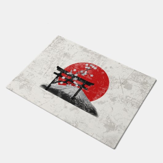 日本ID153の国旗と記号 ドアマット (アングル)