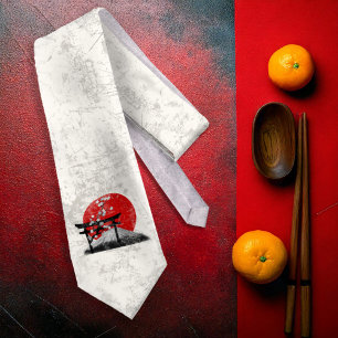 日本ID153の国旗と記号 ネクタイ