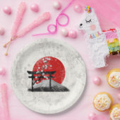 日本ID153の国旗と記号 ペーパープレート (パーティー)