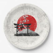 日本ID153の国旗と記号 ペーパープレート (正面)