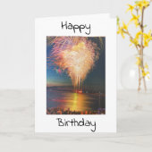 日楽しむに&ライトアップ夜あなたの誕生日だ！ カード (黄色い花)