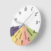 日次スケジュールの色 ラウンド壁時計 (傾斜)
