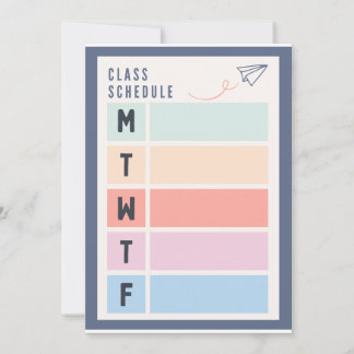 日次スケジュールプランナー(月曜日から金曜日) 招待状