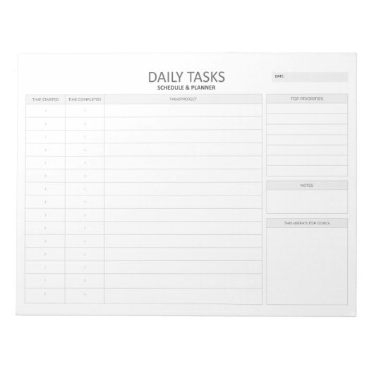 日次タスクのメモ帳 ノートパッド (正面)