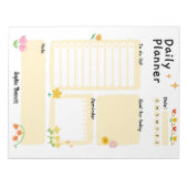 日次プランナースケジュールのリマインダーフローラ ノートパッド (正面)