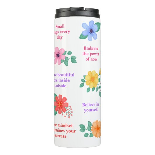 日次リマインダ前向きーやる気を起こさせる引用文 タンブラー (裏面)