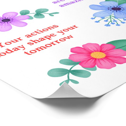 日次リマインダ前向きーやる気を起こさせる引用文 ポスター (角)