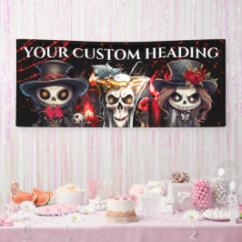 日死んだスケルトンのカクテルハロウィーン不気味DIY 横断幕