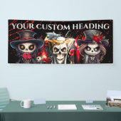 日死んだスケルトンのカクテルハロウィーン不気味DIY 横断幕 (トレードショー)