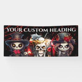 日死んだスケルトンのカクテルハロウィーン不気味DIY 横断幕