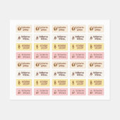 日気に学校カスタムかわいい動物の服 ラベル (シート)