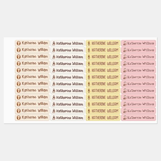 日気に学校カスタムかわいい動物 ラベル (シート)