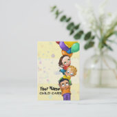 日気に.子気にだ。ベビーシッター。プロモーションカード 名刺 (スタンド正面)