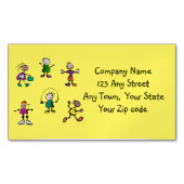 日気に、子気にども、先生又は赤ちゃん座 マグネット名刺 (正面)