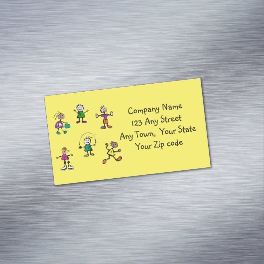 日気に、子気にども、先生又は赤ちゃん座 マグネット名刺 (インサイチュ)