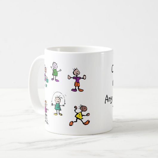 日気に，子気に供，先生，ベビーシッターの住所 コーヒーマグカップ (正面左)