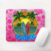 日没およびサーフボード マウスパッド (マウス)