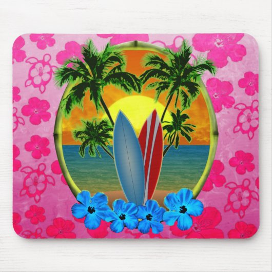 日没およびサーフボード マウスパッド (正面)