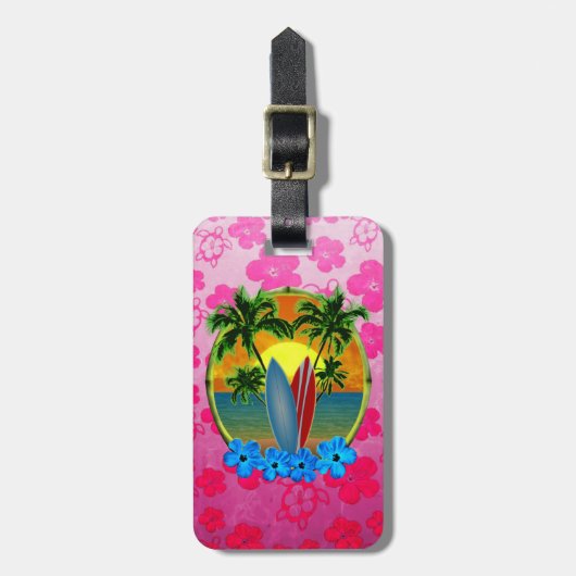 日没およびサーフボード ラゲッジタグ (正面縦)