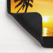 日没およびヤシの木 マウスパッド (コーナー)