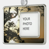 日没から木へII熱帯写真 シルバープレートフレームオーナメント (左)