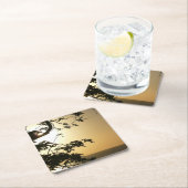 日没から木へII熱帯写真 スクエアペーパーコースター (インサイチュ)