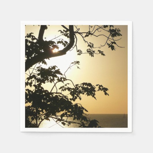 日没から木へII熱帯写真 スタンダードカクテルナプキン (正面)