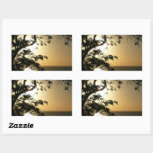 日没から木へII熱帯写真 長方形シール (シート)