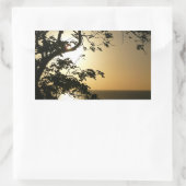 日没から木へII熱帯写真 長方形シール (バッグ)