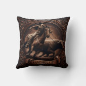 日没でロングホーンを追うロデオ・ライダー クッション (裏面)