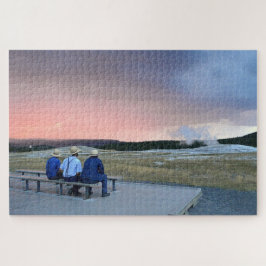 日没で忠実な老人を待つ ジグソーパズル