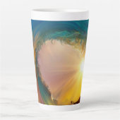 日没で明るい熱帯の波が爆発 カフェラテマグ (正面)